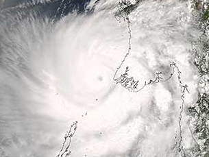 Os ventos ciclónicos atingiram mais de 200 quilómetros por hora Foto: NASA