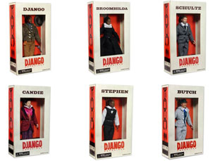 As figuras baseadas nas personagens de "Django Unchained" são indicadas para maiores de 16 anos Foto: DR