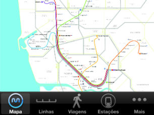 Através da aplicação para iPhone, é possível aceder aos mapas das linhas do Metro do Porto Foto: DR