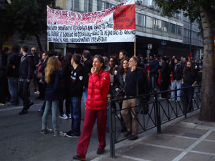 A manifestação popular que ocorreu na Grécia acabou por ser pacífica Fotos: Bruna Cunha