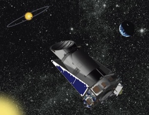 O observatório espacial Kepler em órbita à volta do Sol Foto: DR