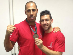Nuno Dias conquistou o bronze no Europeu de Karaté e Nuno Moreira esteve perto de o fazer Foto: DR