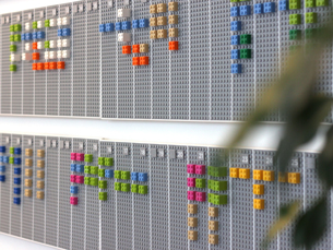 O calendário da Vitamins é feito de Lego e sincroniza automaticamente com o Google Calendar Foto: Vitamins