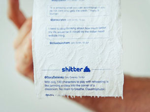 Empresa australiana permite a impressão de atualizações do Twitter em rolos de papel higiénico Foto: DR