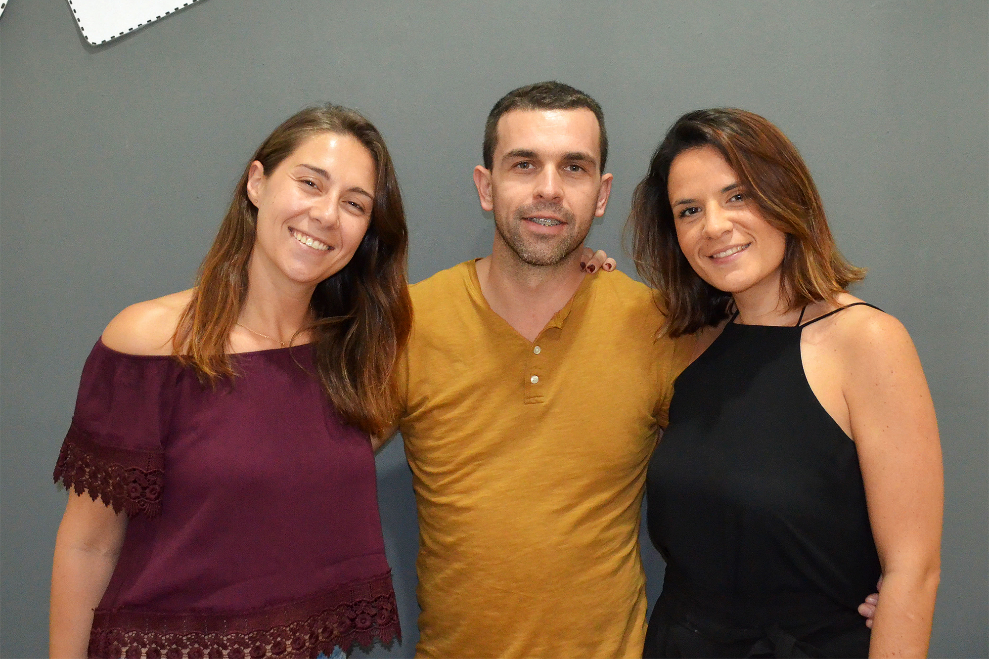 Três dos cinco sócios do “No Way Out”. Maria Capelas (à esquerda) Pedro Balreira e Daniela Nunes.