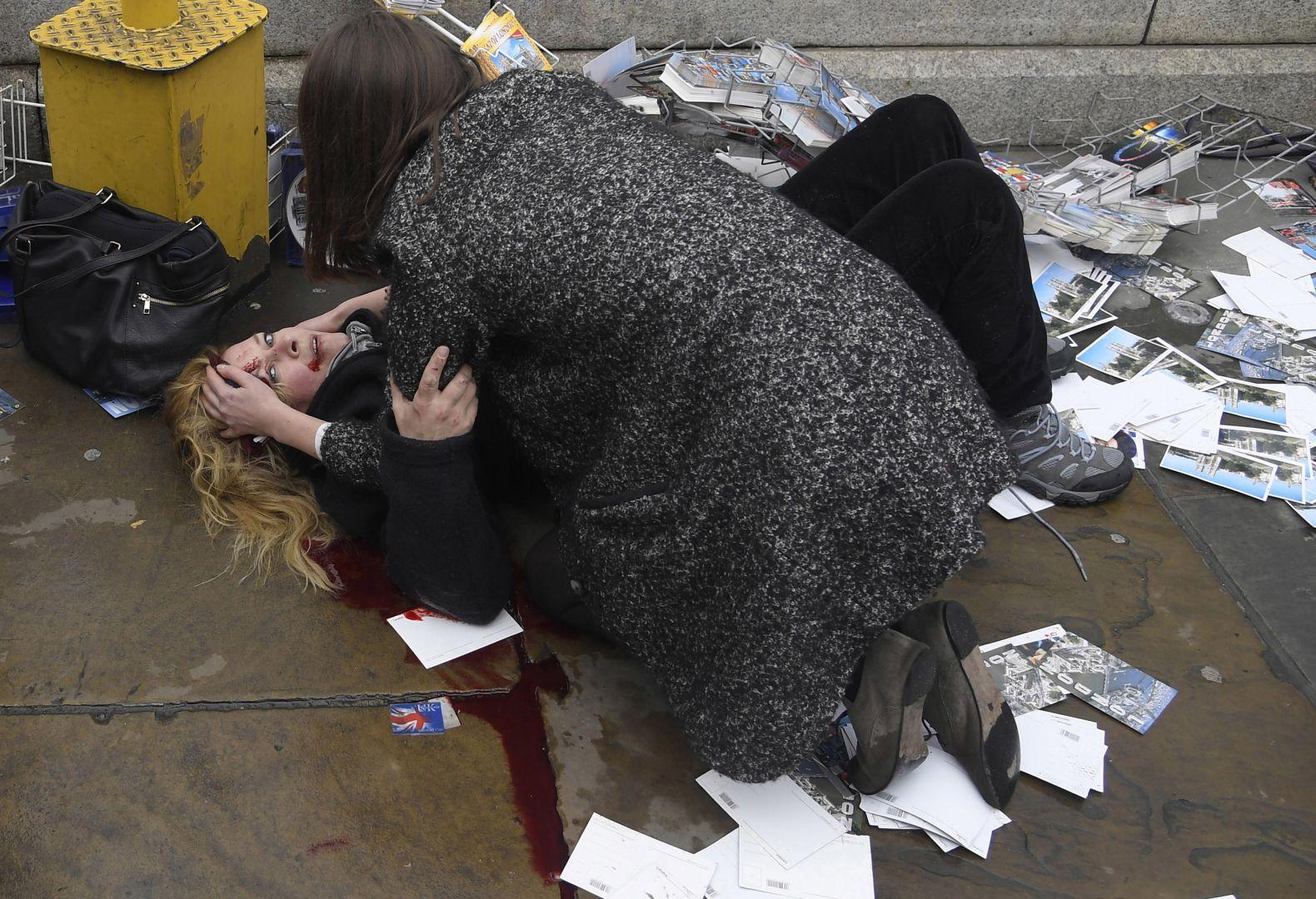 Vítima do ataque terrorista em Westminster, Londres. Foto: Toby Melville