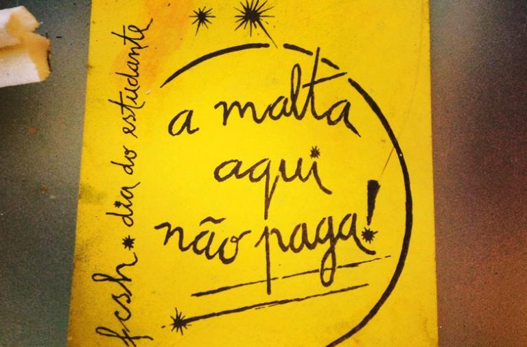 Cartaz da década de noventa dos estudantes da FCSH (U.Nova de Lisboa)