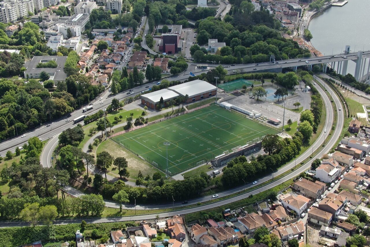Vista aérea do estádio do CDUP